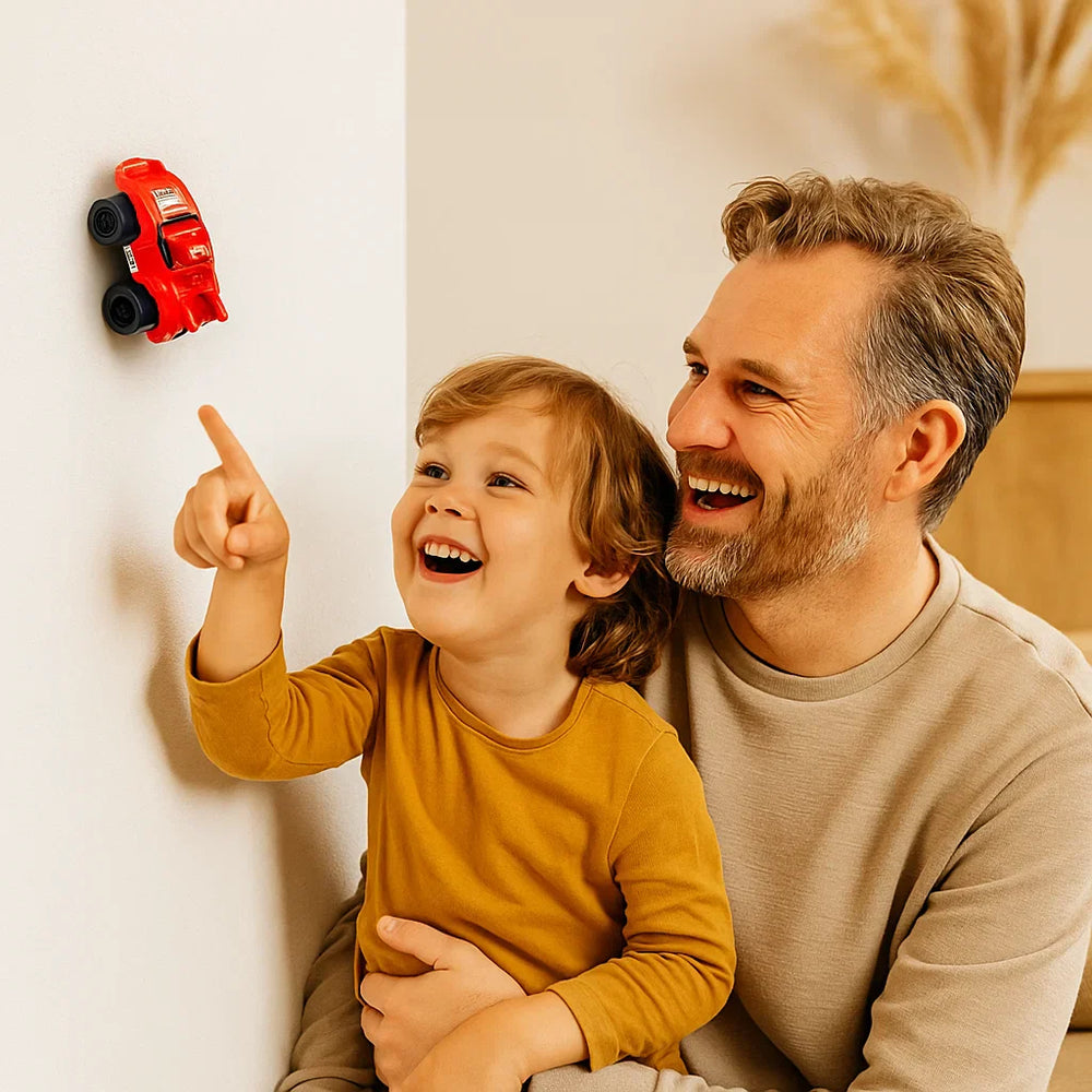 Magnetische Wandklimauto - Speelgoedauto voor Kinderen - Rood/Blauw/Geel