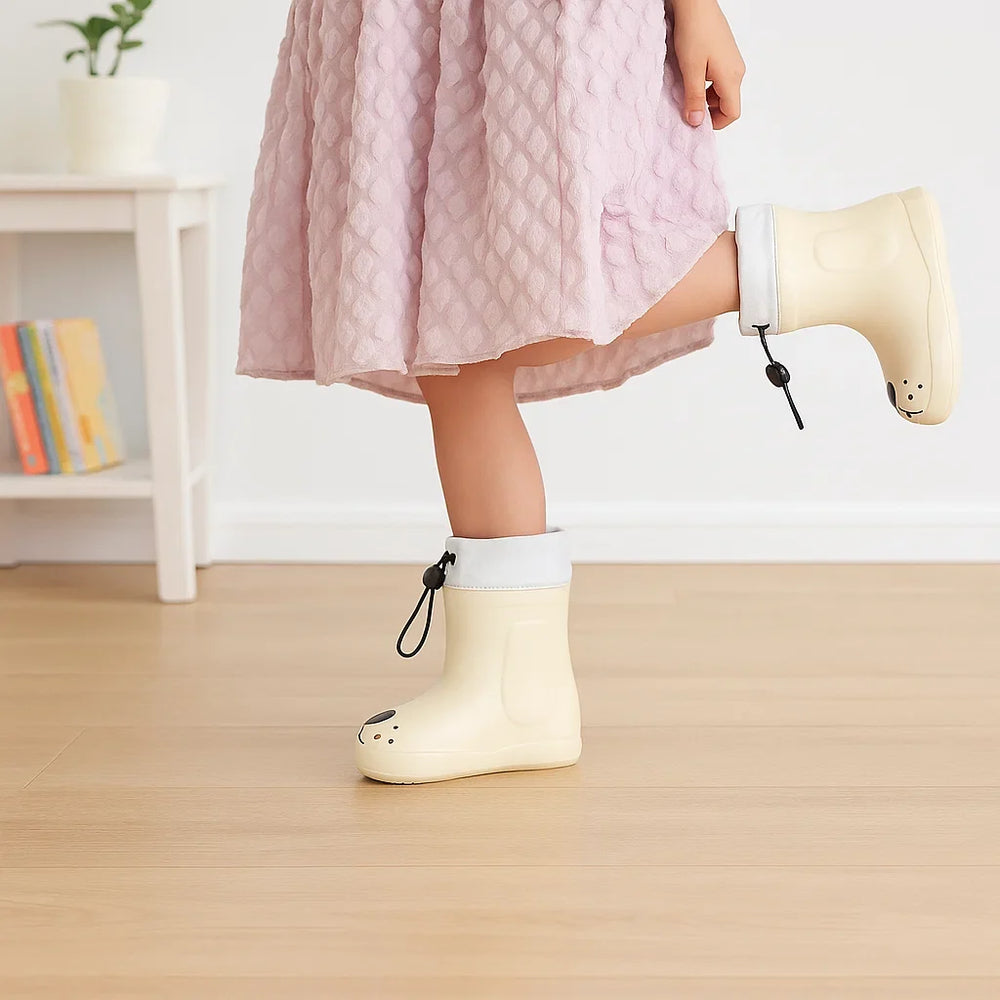 Regenlaarzen met hondengezicht op de neus – waterdicht PVC, antislipzool | kinderregenlaarzen