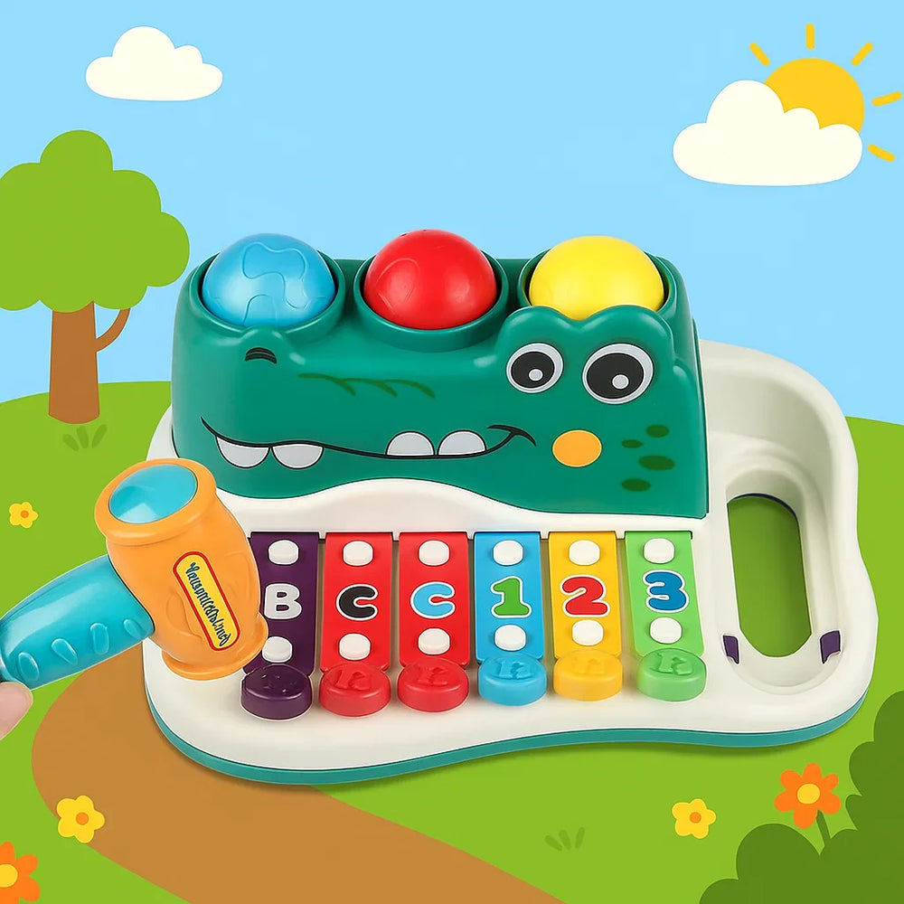 Melody xylofoon Croc – Educatief Kindermuziekspeelgoed • Stimuleer Creativiteit & Motoriek