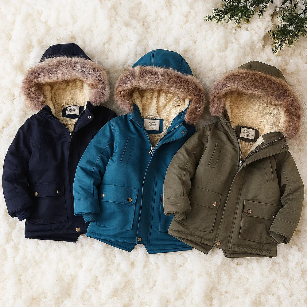 Warme Kinder Winterjas met Capuchon – Comfortabele Gevoerde Jas voor Koude Dagen