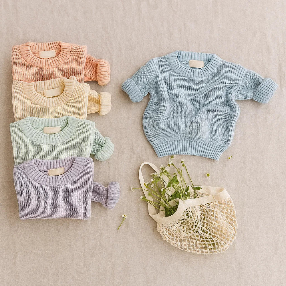 Veluro Kids CozyNest Kindertrui – Warme Gebreide Wintertrui voor Baby & Peuter (Maat 66–130)