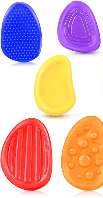 Sensorische fidgetstenen van siliconen – 6 of 12 stuks, wasbaar, voelbare textuur | friemelspeelgoed