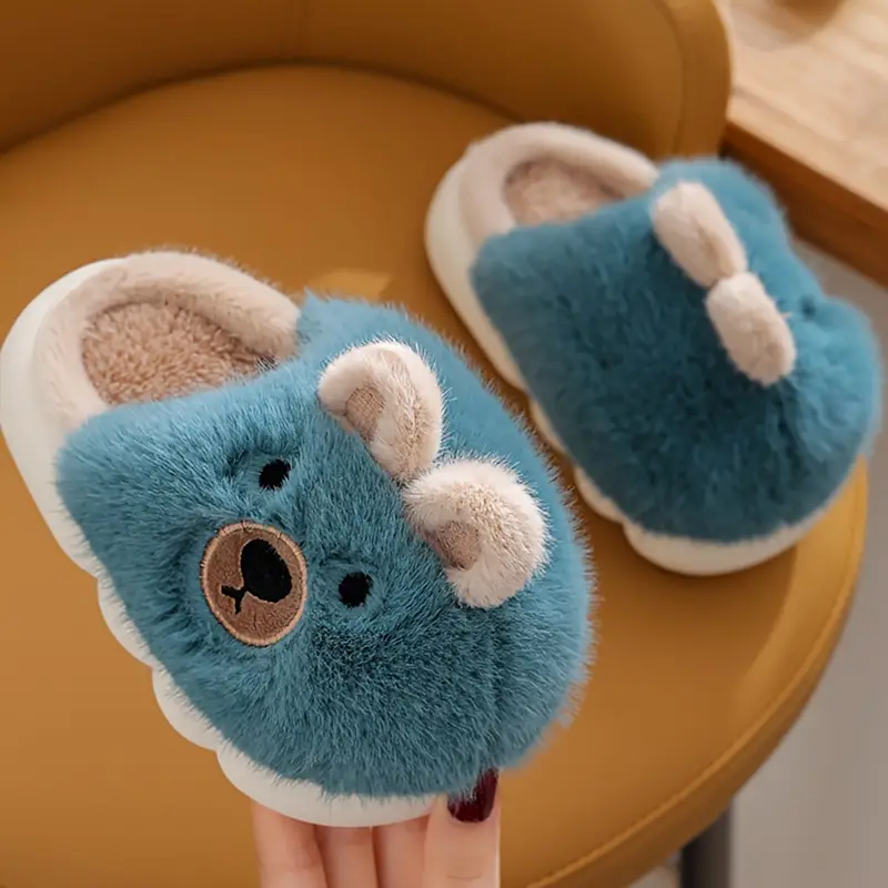Cartoon Kinder Sloffen – Pluche Warm & Antislip voor Veilig en Comfortabel Huisplezier