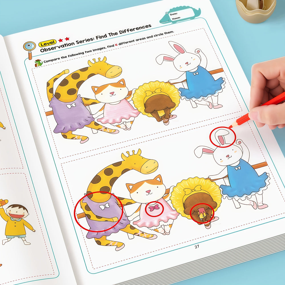 Zoek de Verschillen Activiteitenboek – 2-Pack Educatief Puzzelboek voor Kinderen