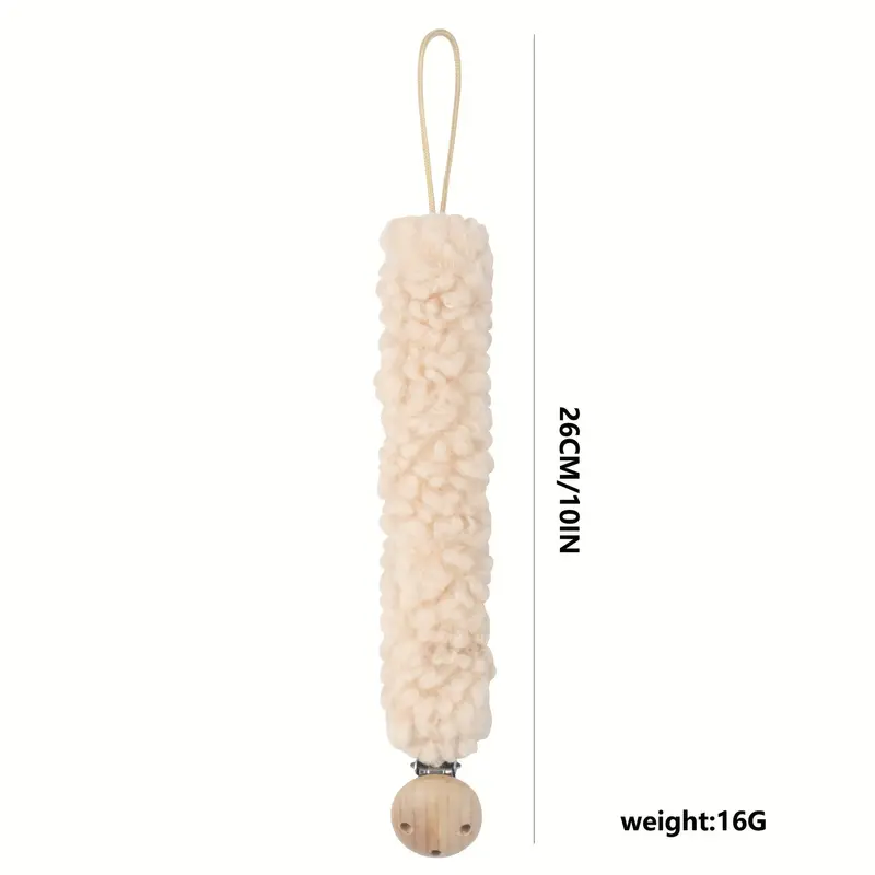 Cozy Teddy Speenkoord – Veilig, Pluche Baby Speenhouder met Houten Clip voor Peuters
