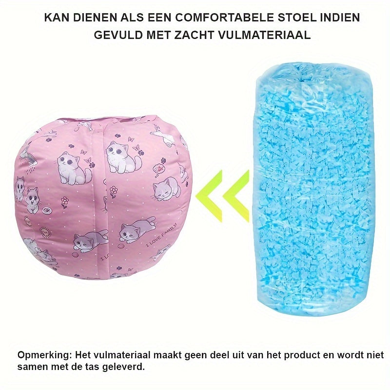 Kitty Bean Bag Hoes – Knuffels Opbergen & Zacht Zitkussen voor Kinderen