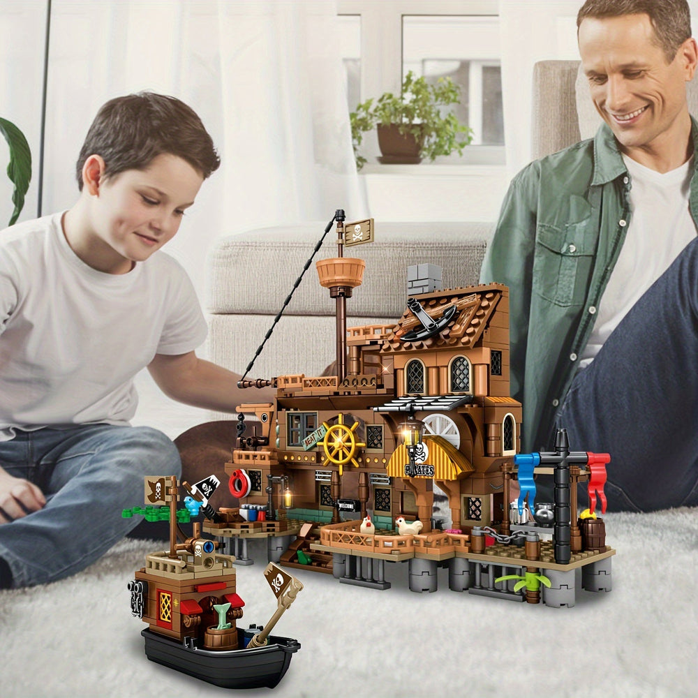 Piraten Bouw- en Speelset voor Kinderen – HarborRaid Adventure Dock Piratenhaven 6+