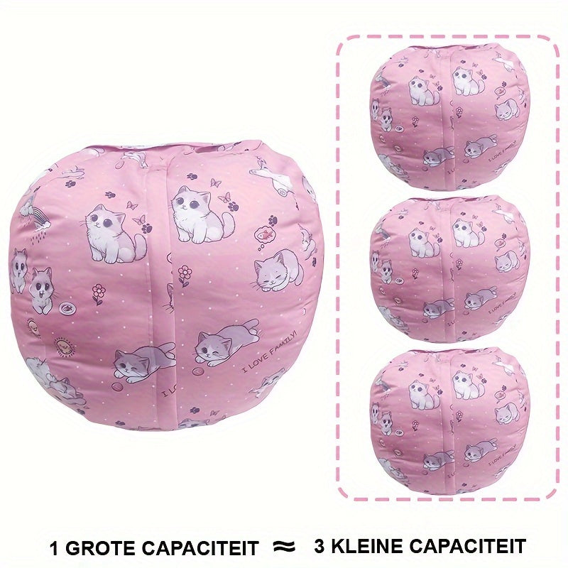 Kitty Bean Bag Hoes – Knuffels Opbergen & Zacht Zitkussen voor Kinderen