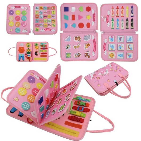 Montessori Educatief Boek voor Kinderen | Leer Zelfstandig Aankleden & Motoriek Verbeteren | Veilig en Duurzaam | Geschikt vanaf 1 Jaar