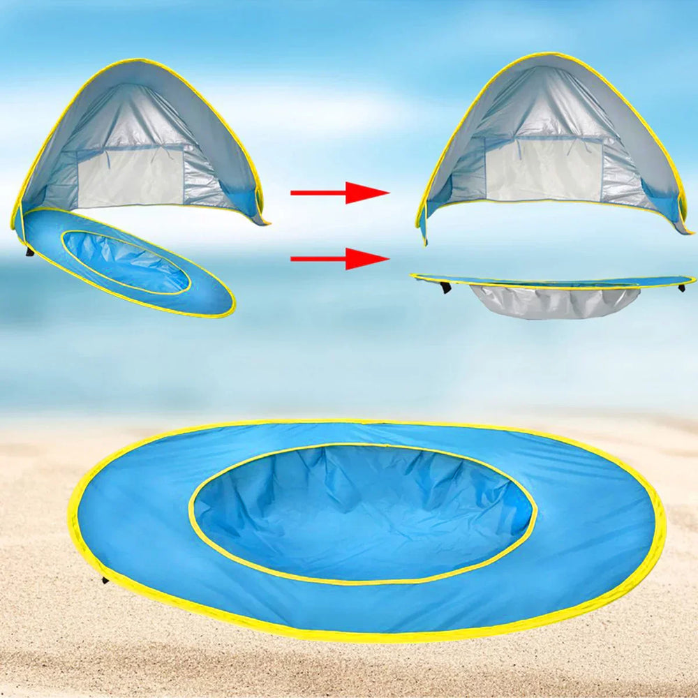 SunShade BabyTent™ - Draagbare Strandtent met Schaduwbad en UV-bescherming voor Baby's
