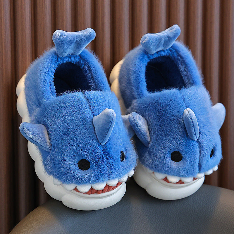 SharkFun Kinder Sloffen – Superzacht Pluche, Antislip & Vrolijk Haaienontwerp voor Kinderen