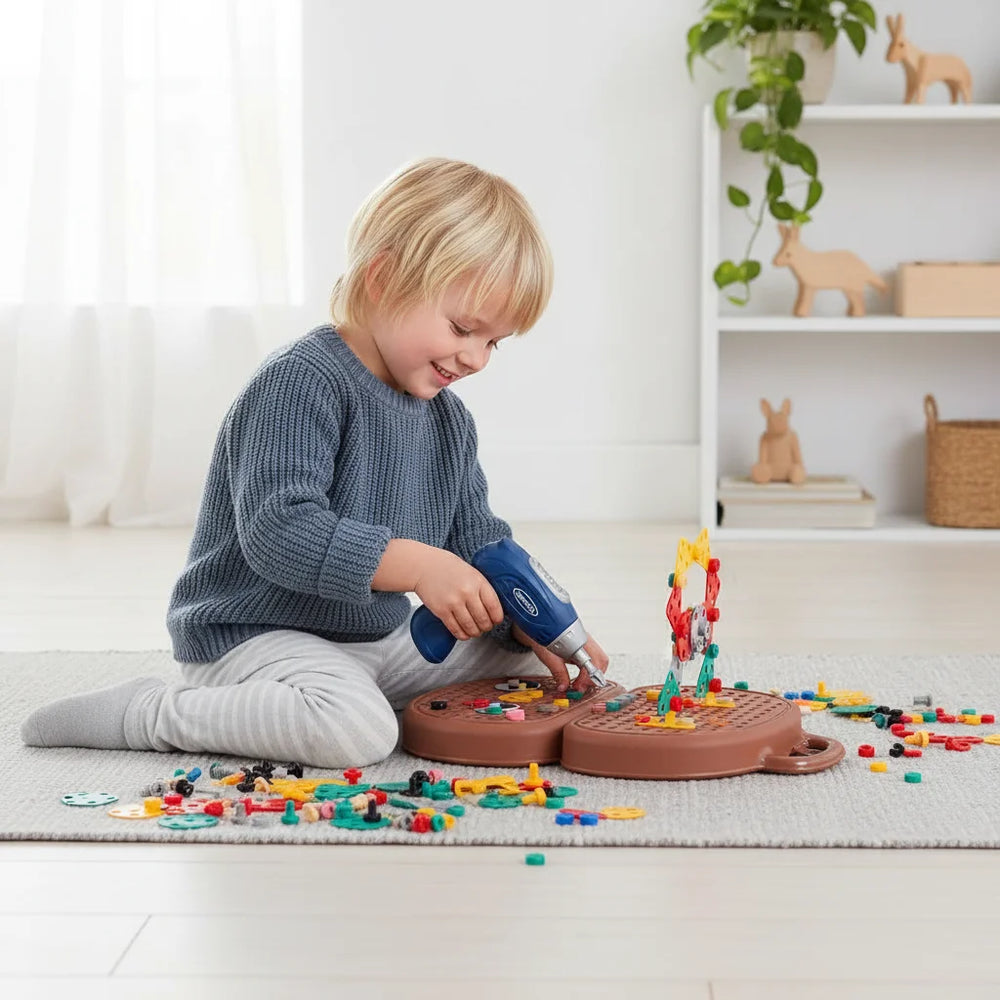 STEM Electric Bouwset 203-delig – Educatief Bouwspeelgoed met Boormachine voor Kinderen (5+)