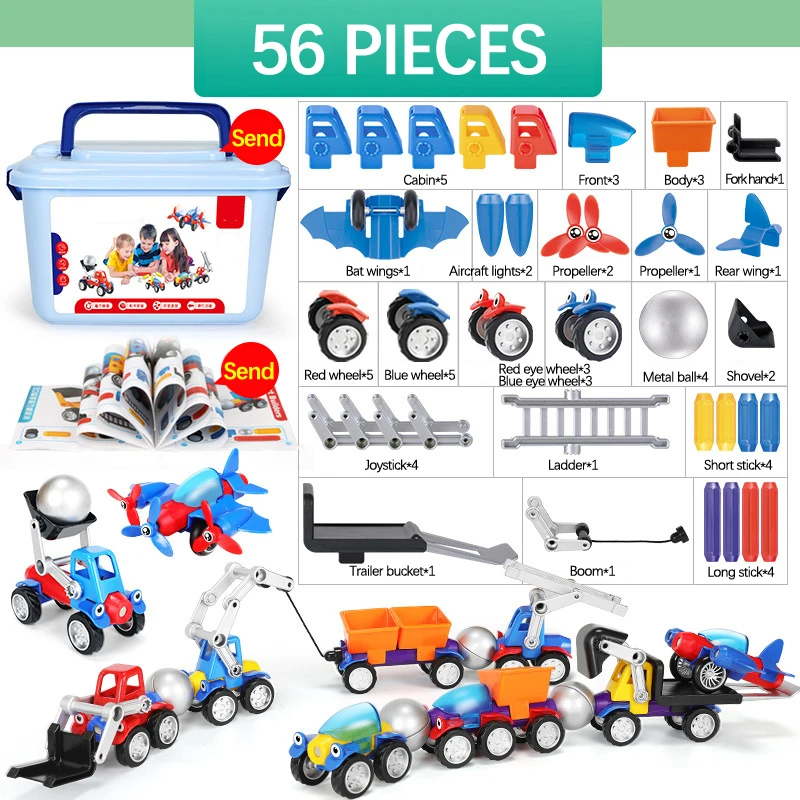 Magnetic Cars – Magnetisch Bouwplezier – Magnetische voertuigen Speelgoedset