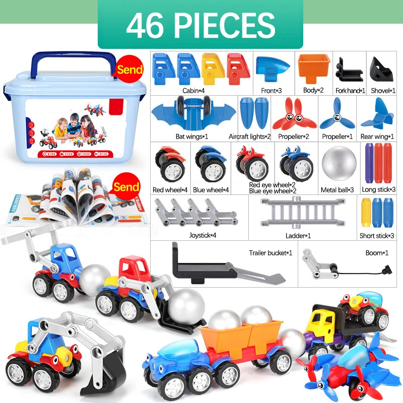 Magnetic Cars – Magnetisch Bouwplezier – Magnetische voertuigen Speelgoedset