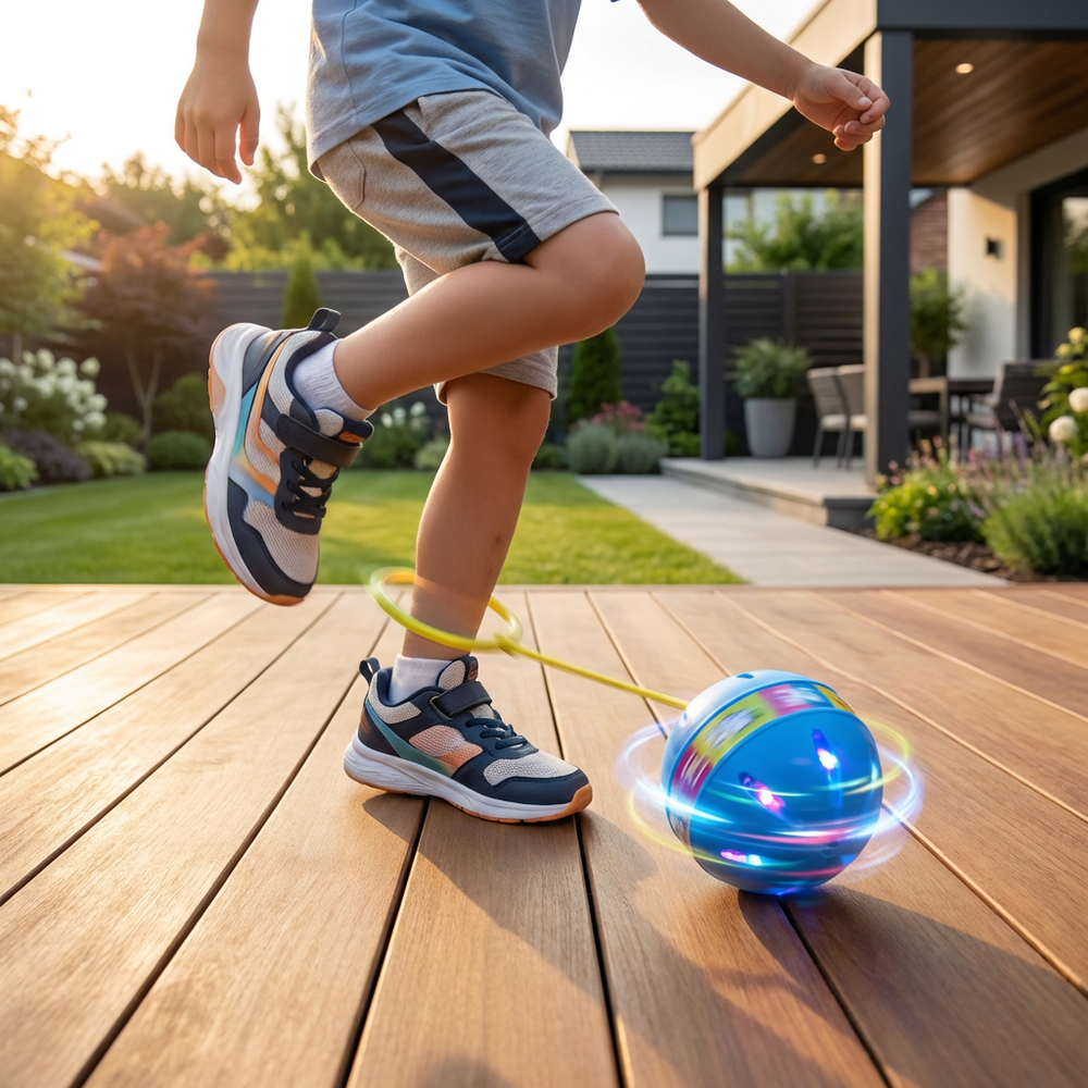LED enkelspringbal voor kinderen – springend spelen met kleurrijke lichtjes
