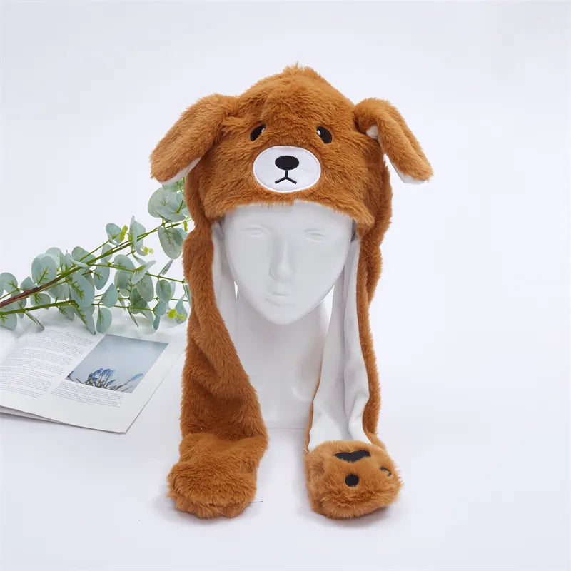 Interactieve Hoed met Beweegbare Oren – Zachte Pluche Winterhoed voor Kinderen & Volwassenen | Perfect voor Cosplay, Feest & Cadeau