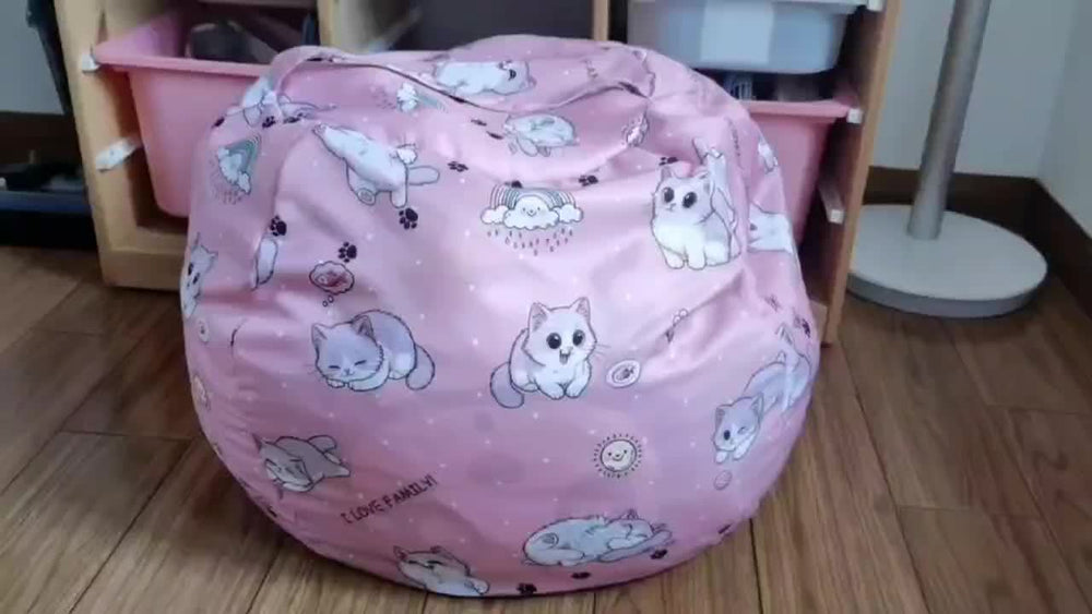 Kitty Bean Bag Hoes – Knuffels Opbergen & Zacht Zitkussen voor Kinderen
