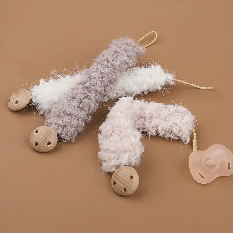 Cozy Teddy Speenkoord – Veilig, Pluche Baby Speenhouder met Houten Clip voor Peuters