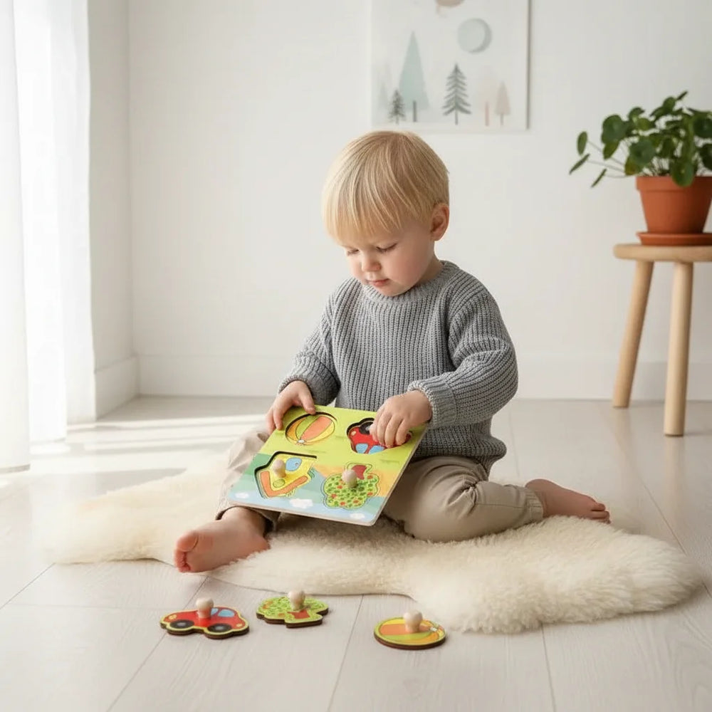 Houten Fruit Puzzel – Educatief Speelgoed voor Peuters | Motoriek & Creativiteit