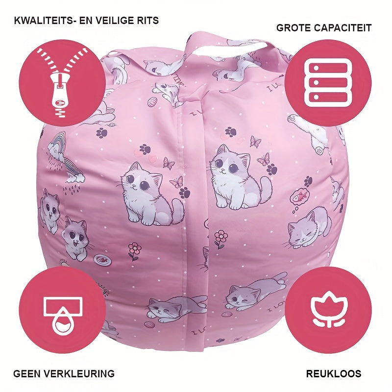 Kitty Bean Bag Hoes – Knuffels Opbergen & Zacht Zitkussen voor Kinderen