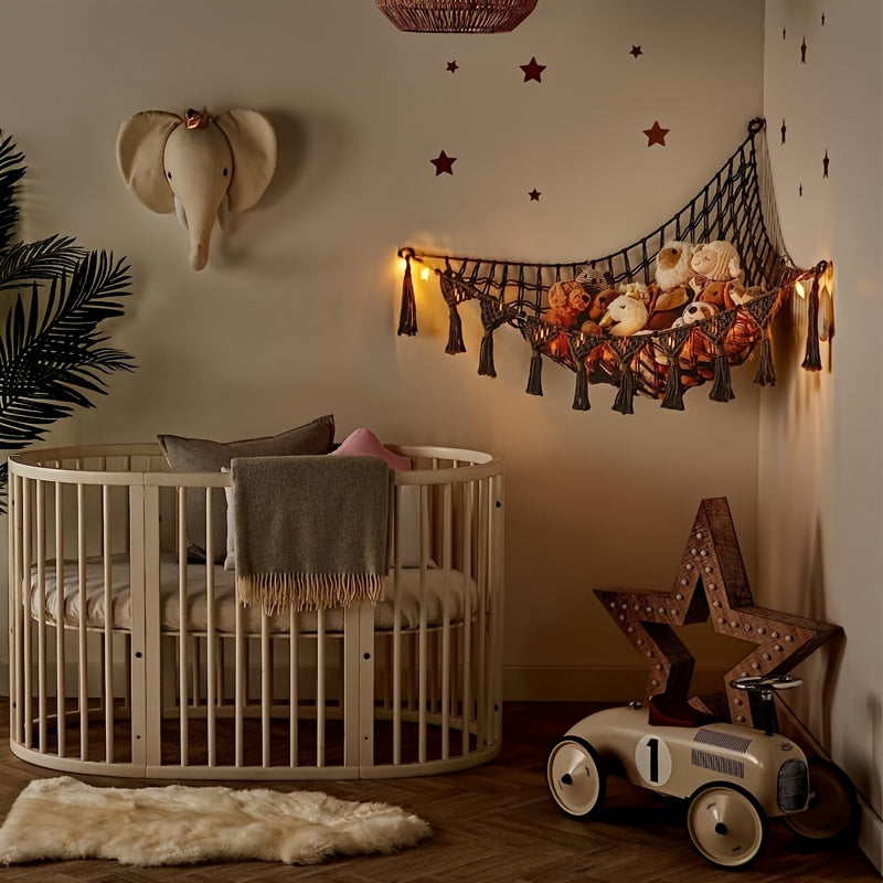 Macramé Knuffelnet Kinderkamer – Opbergnet voor Knuffels