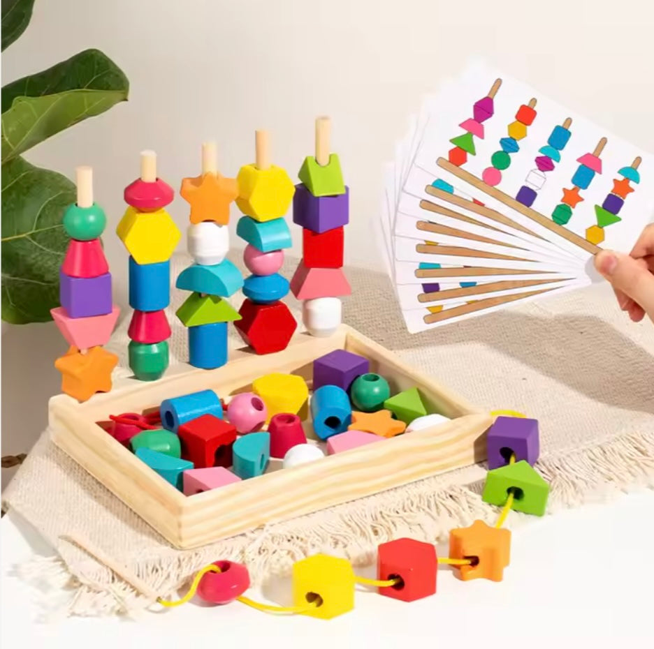 Kleur Matching Blokken voor Peuters – Educatief Houten Speelgoed – Kleuren en Vorm Herkenning