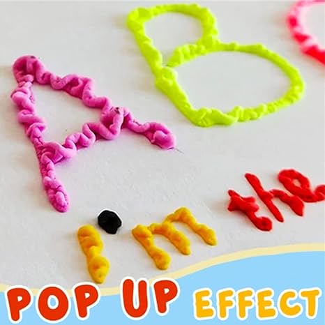 3D MagicDraw Pennen – Puffy Kleurpennen voor Kinderen & Creatief Kunstwerk – Driedimensionaal Tekenen op Papier, Glas & Karton