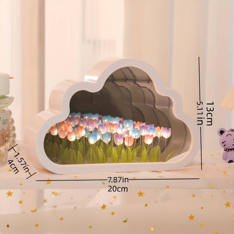 Cloud Tulip Nachtlampje – Sfeervol Tulpenlicht voor Kinderkamer & Woonkamer, Rustgevende LED Decoratie