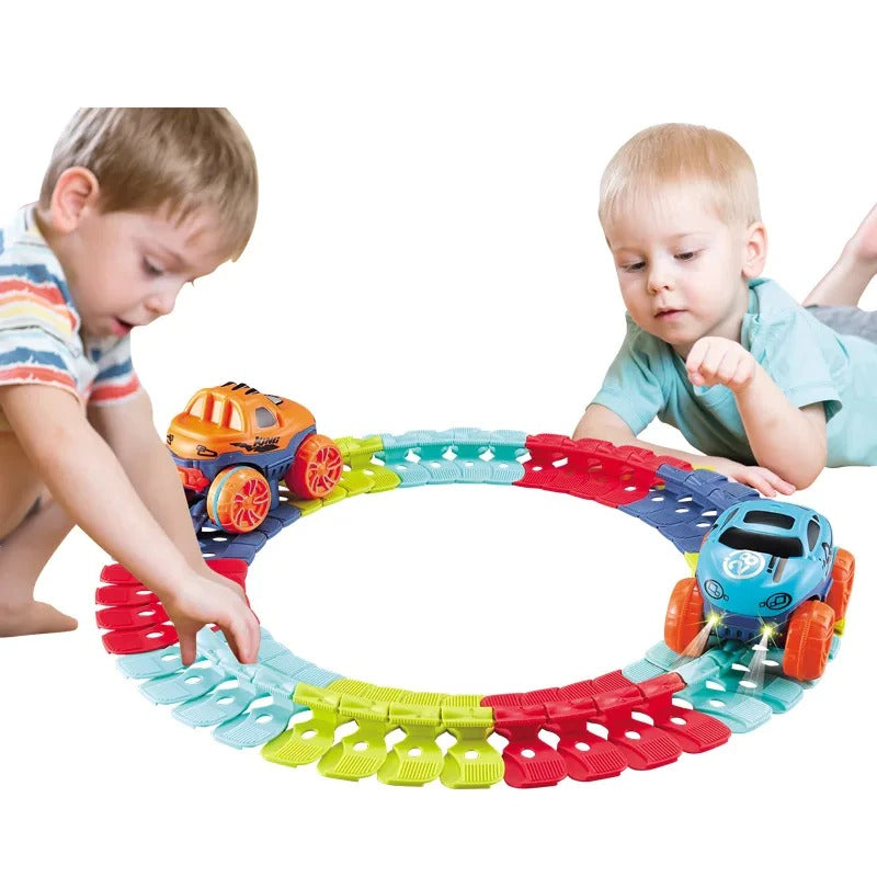 Flexibele Racebaan voor Kinderen – Creatief Bouwen & Spelen | 46-Delige Speelset vanaf 4 Jaar