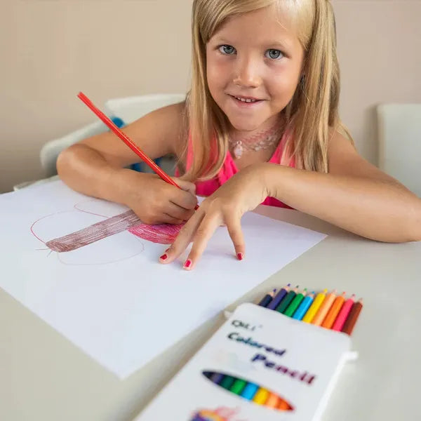 Montessori Kleurpotloden voor Kinderen – Set van 12 Hoogwaardige Potloden voor Creativiteit en Motoriek