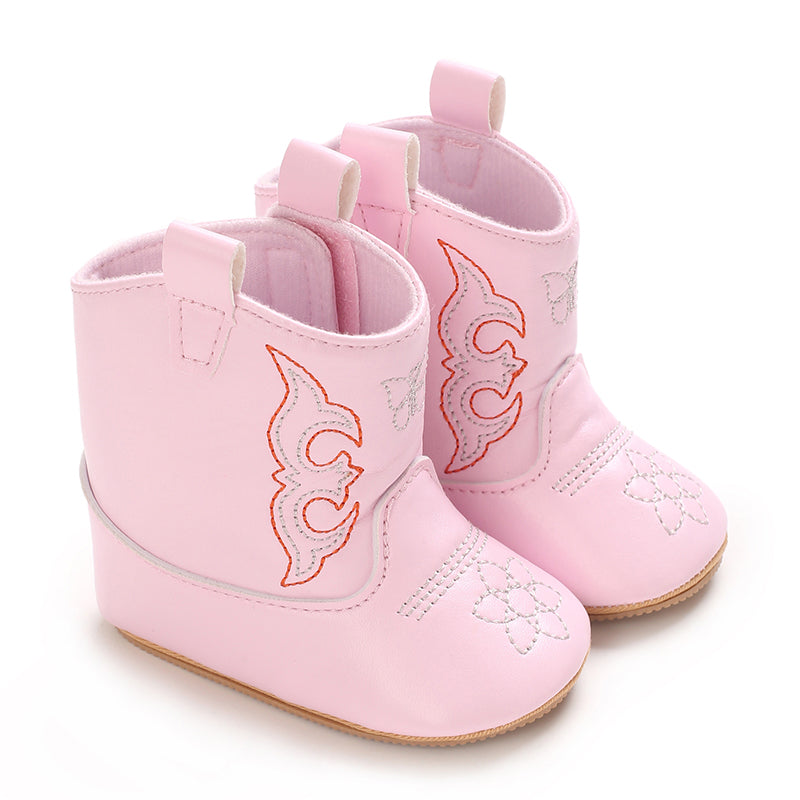 Baby Cowboylaarsjes Meisje – Zachte Franjelaarsjes met Antislip Zool (0–2 Jaar)