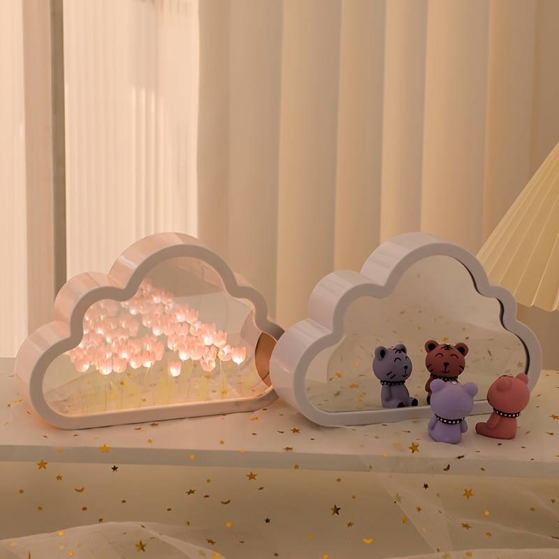 Cloud Tulip Nachtlampje – Sfeervol Tulpenlicht voor Kinderkamer & Woonkamer, Rustgevende LED Decoratie