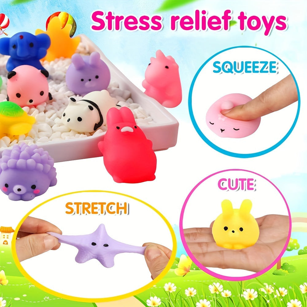 Squishy Dieren Set 36 Stuks – Knijpfiguren Kinderen & Traktaties