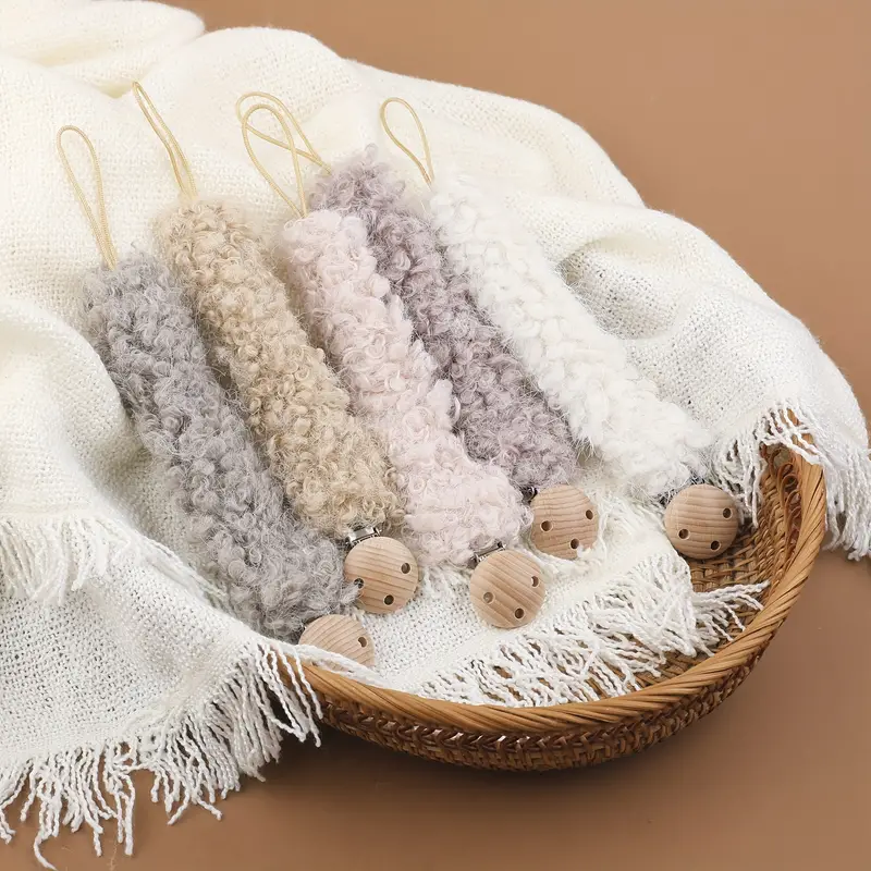 Cozy Teddy Speenkoord – Veilig, Pluche Baby Speenhouder met Houten Clip voor Peuters
