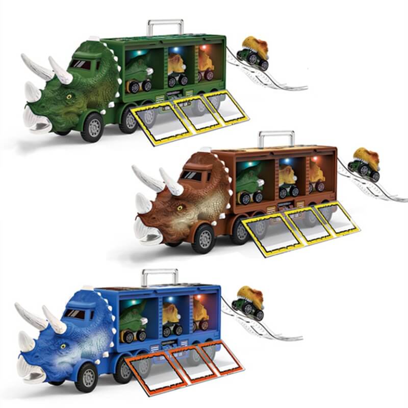 DinoHaul Transporttruck voor Kinderen – Interactieve Speelset met Licht, Geluid en Mini Dino’s