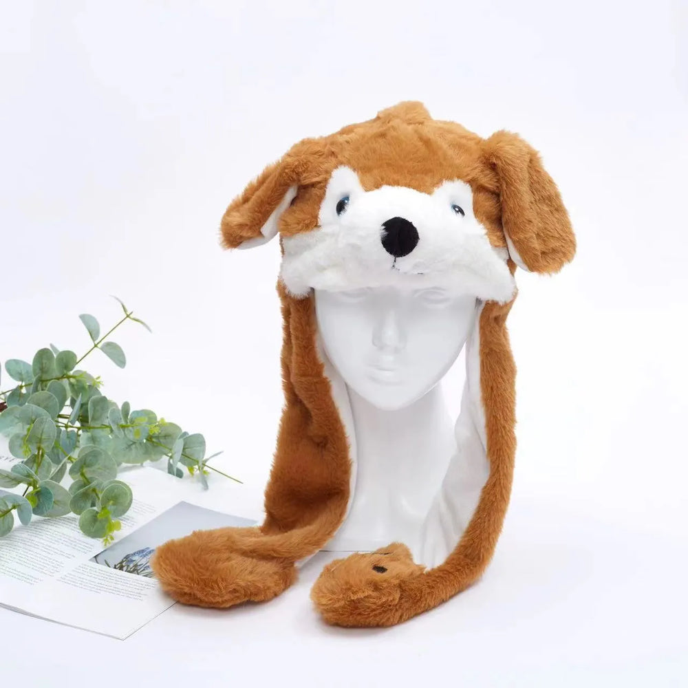 Interactieve Hoed met Beweegbare Oren – Zachte Pluche Winterhoed voor Kinderen & Volwassenen | Perfect voor Cosplay, Feest & Cadeau