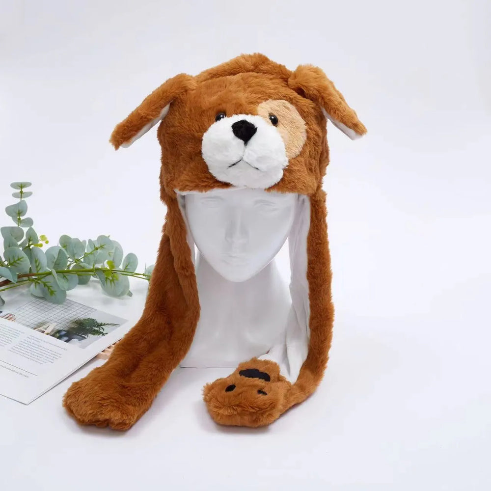 Interactieve Hoed met Beweegbare Oren – Zachte Pluche Winterhoed voor Kinderen & Volwassenen | Perfect voor Cosplay, Feest & Cadeau