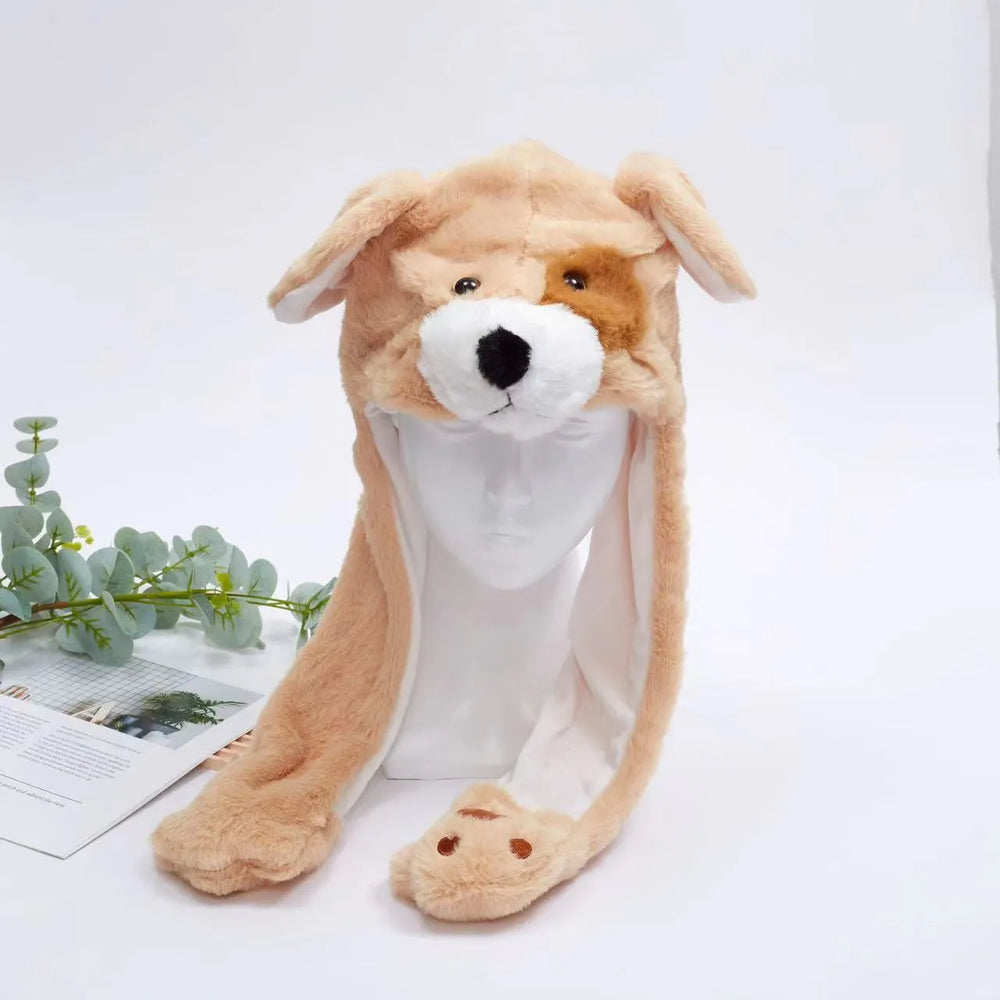 Interactieve Hoed met Beweegbare Oren – Zachte Pluche Winterhoed voor Kinderen & Volwassenen | Perfect voor Cosplay, Feest & Cadeau