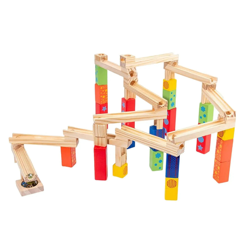 Houten Knikkerbaan Bouwset voor Kinderen – TimberTrail Marble Works Educatief Speelgoed 3+