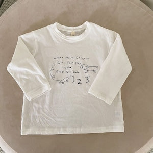 Longsleeve - LittlePaws Unisex, Wit/Bruin, Katoen, Maat 0-6 Jaar