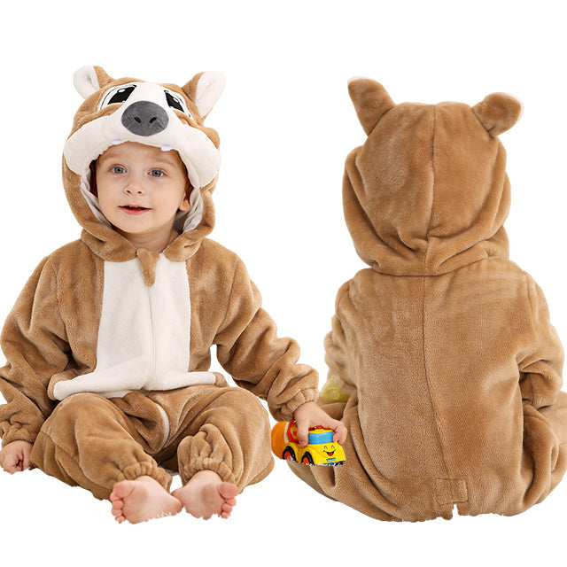 Warme Baby Onesie met Capuchon – Zachte Flanellen Winter Romper voor Baby’s | SnuggleBub