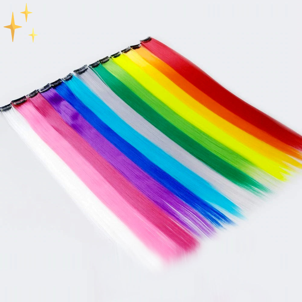 26-delige Regenboog Clip-in Hair Extensions – Lumina Locks