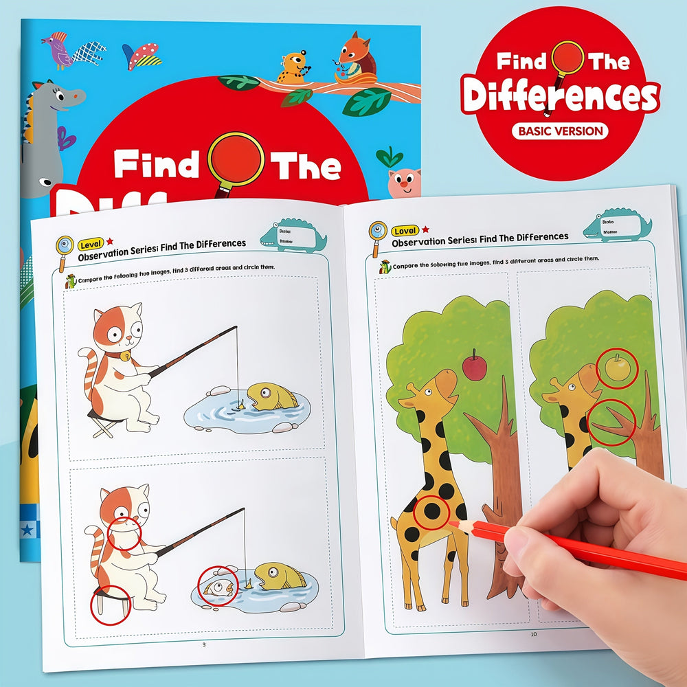 Zoek de Verschillen Activiteitenboek – 2-Pack Educatief Puzzelboek voor Kinderen