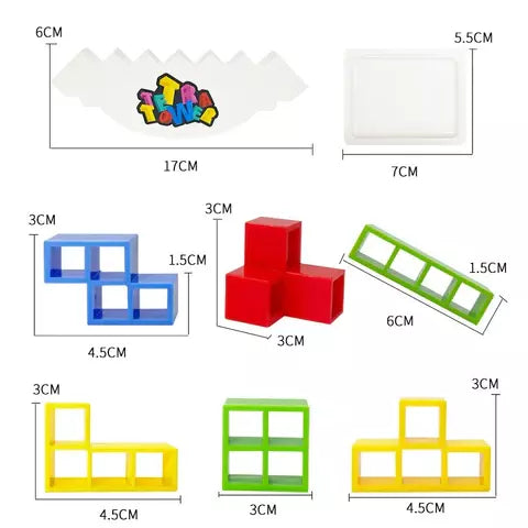 Balans Stapelspel voor Kinderen en Gezinnen – Tetris Stijl Behendigheidsspel met Bouwstukken