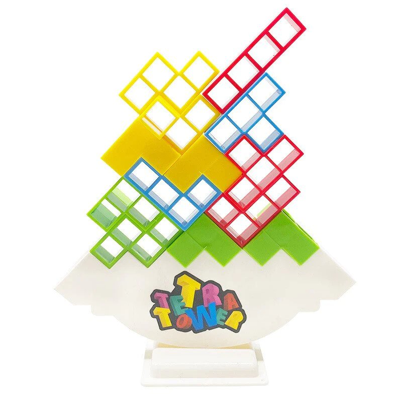 Balans Stapelspel voor Kinderen en Gezinnen – Tetris Stijl Behendigheidsspel met Bouwstukken