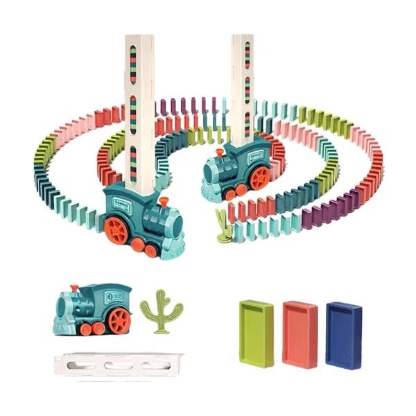 Automatische Domino Trein – Educatief STEM Speelgoed met Licht & Geluid | Bouw je Eigen Domino Parcours