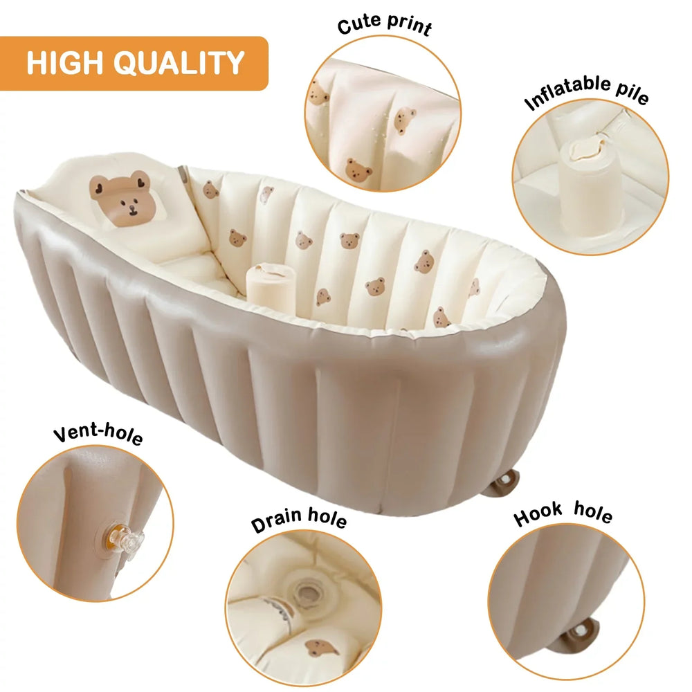 Opblaasbaar Babybadje – Compact Reisbadje met Antislip (0–3 jaar)