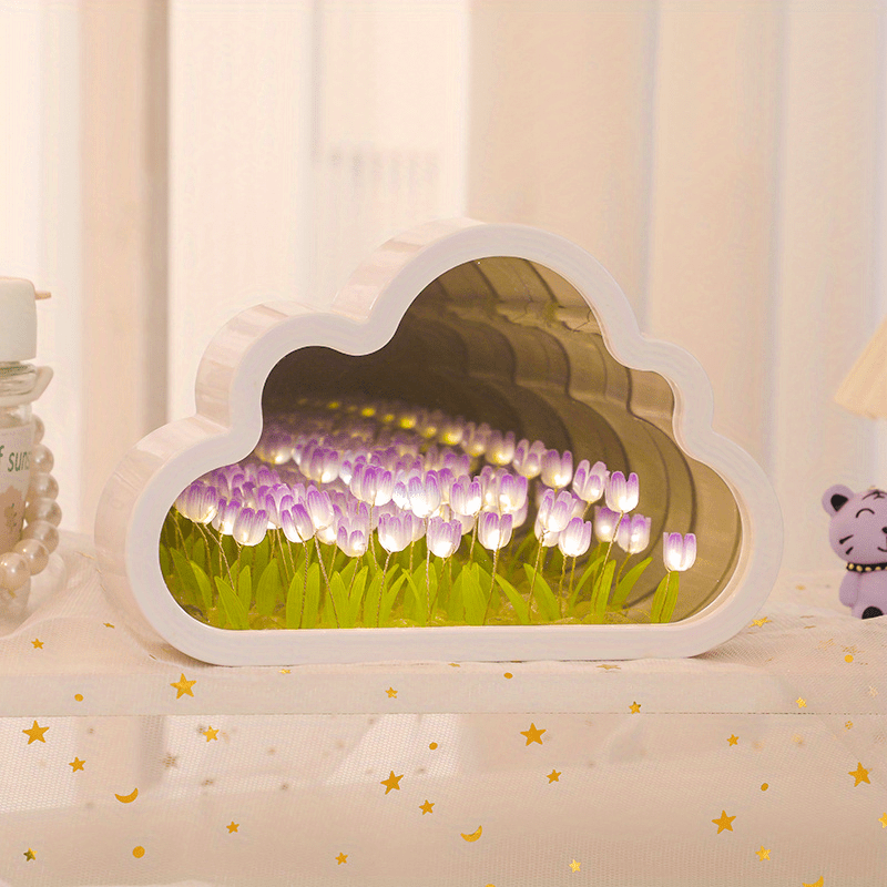 Cloud Tulip Nachtlampje – Sfeervol Tulpenlicht voor Kinderkamer & Woonkamer, Rustgevende LED Decoratie
