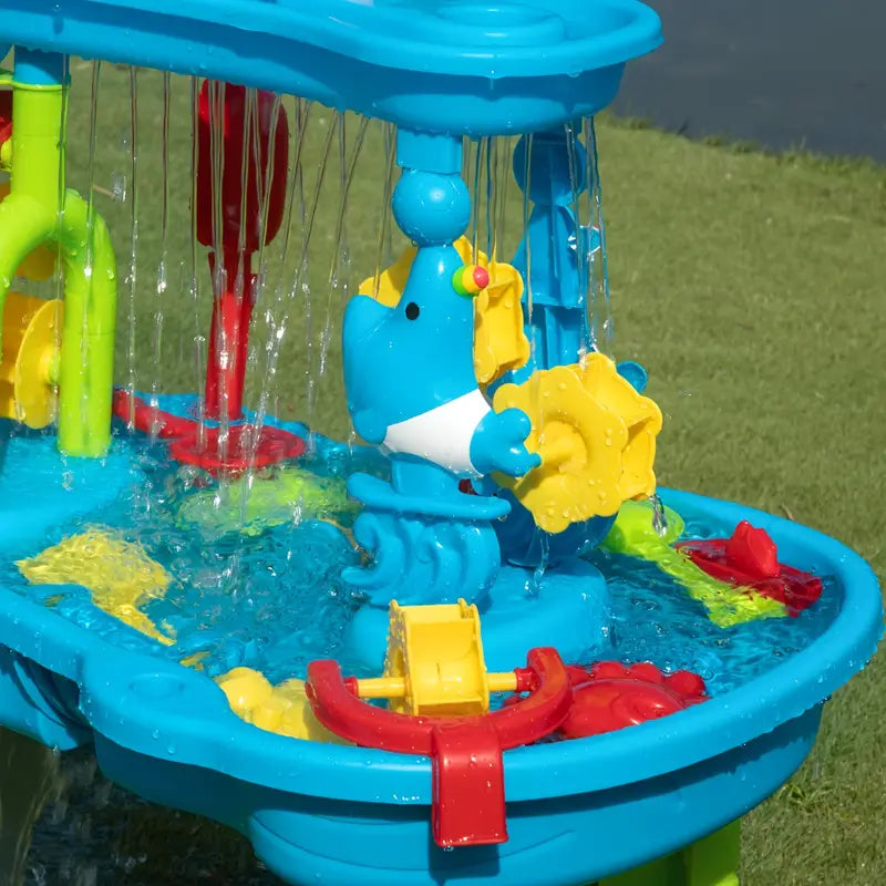 Zand & Waterspeeltafel met 3 Lagen – Compleet met Accessoires | Voor Buitenplezier vanaf 3 Jaar