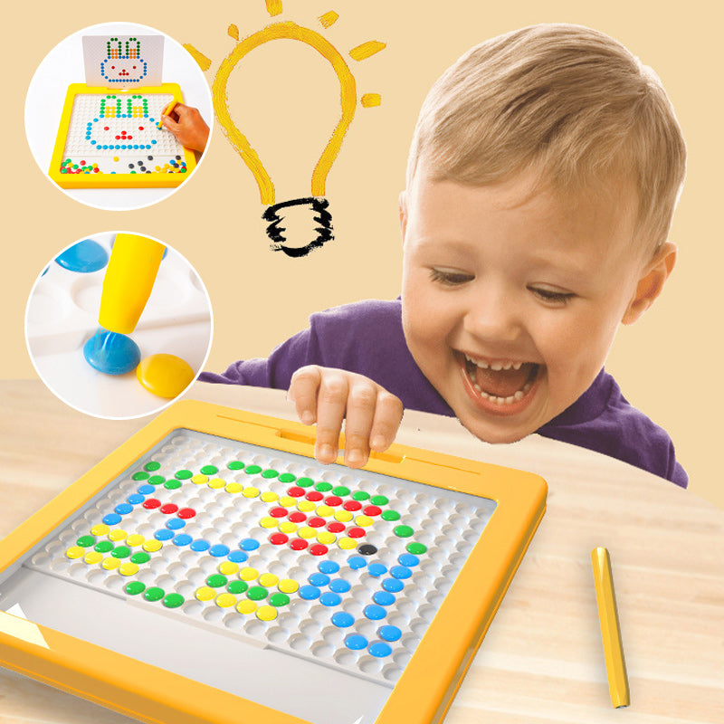 Magnetisch Tekenbord voor Kinderen – Groot Educatief Tekenspel met Stylus en Patroonkaarten